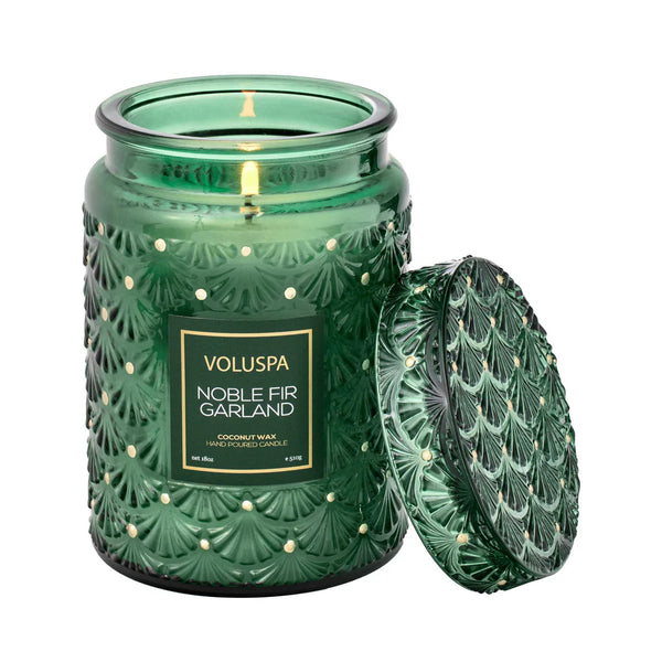 Voluspa Candle Noble Fir Garland - Glass Lid Candles Voluspa   